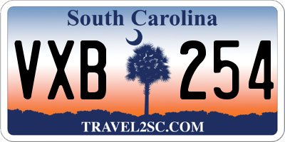 SC license plate VXB254