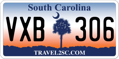 SC license plate VXB306