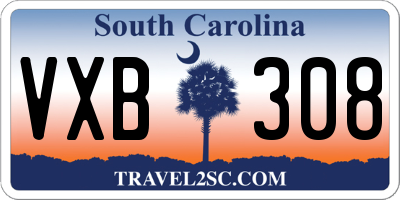 SC license plate VXB308