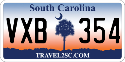 SC license plate VXB354