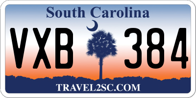 SC license plate VXB384