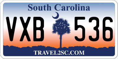 SC license plate VXB536
