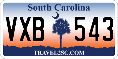SC license plate VXB543