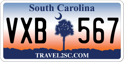 SC license plate VXB567