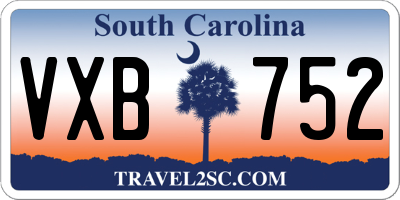 SC license plate VXB752