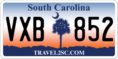 SC license plate VXB852
