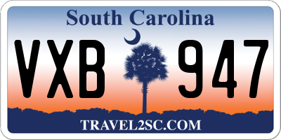 SC license plate VXB947