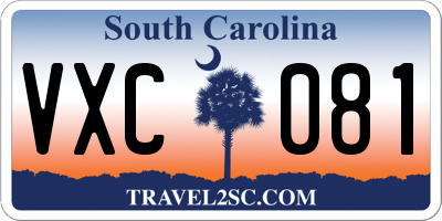 SC license plate VXC081