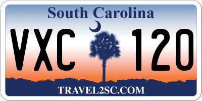 SC license plate VXC120