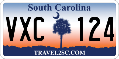 SC license plate VXC124