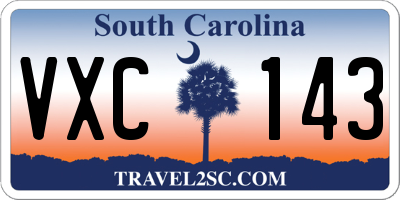 SC license plate VXC143