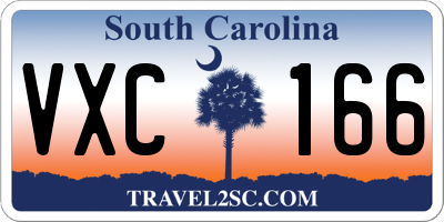 SC license plate VXC166