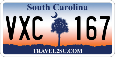 SC license plate VXC167