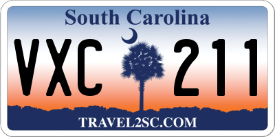 SC license plate VXC211