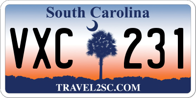 SC license plate VXC231