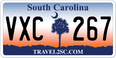 SC license plate VXC267
