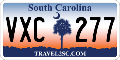 SC license plate VXC277