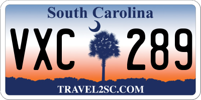 SC license plate VXC289