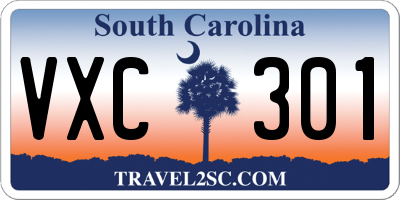 SC license plate VXC301