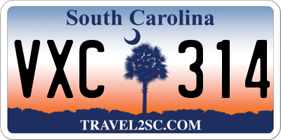 SC license plate VXC314