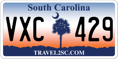 SC license plate VXC429