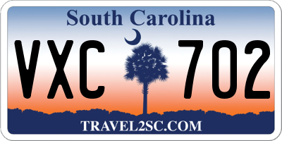 SC license plate VXC702