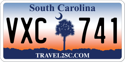 SC license plate VXC741