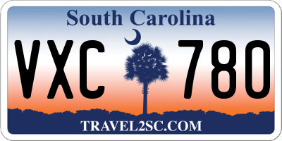 SC license plate VXC780