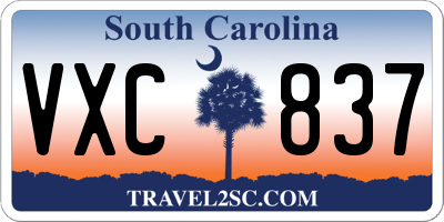 SC license plate VXC837