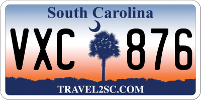 SC license plate VXC876