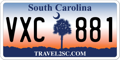 SC license plate VXC881