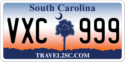 SC license plate VXC999