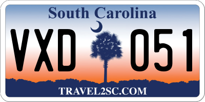 SC license plate VXD051