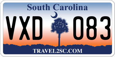 SC license plate VXD083