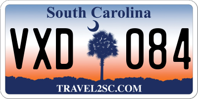 SC license plate VXD084