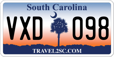SC license plate VXD098