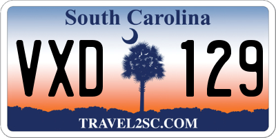 SC license plate VXD129