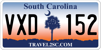 SC license plate VXD152