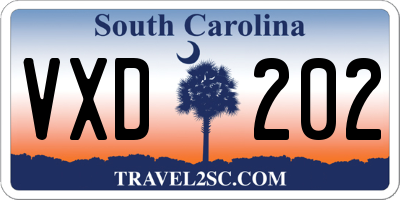 SC license plate VXD202