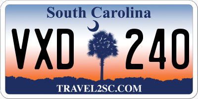 SC license plate VXD240