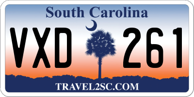 SC license plate VXD261