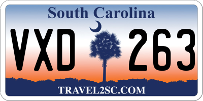 SC license plate VXD263