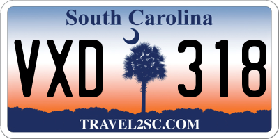 SC license plate VXD318