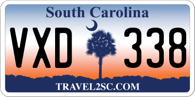 SC license plate VXD338
