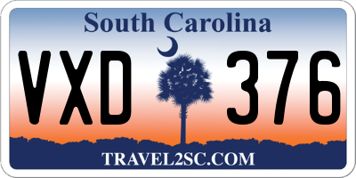 SC license plate VXD376