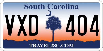 SC license plate VXD404