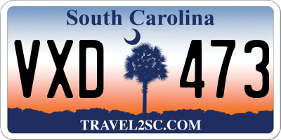 SC license plate VXD473