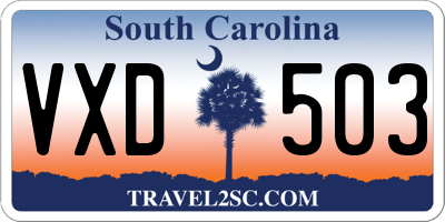 SC license plate VXD503