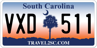 SC license plate VXD511