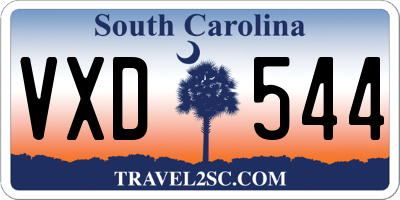 SC license plate VXD544